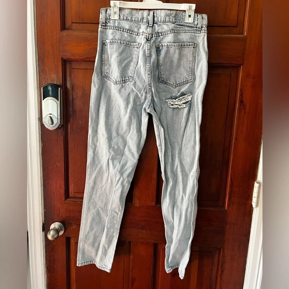 Revice “Made in LA” Distressed High-Rise Jeans — Size 30 — Light Wash
